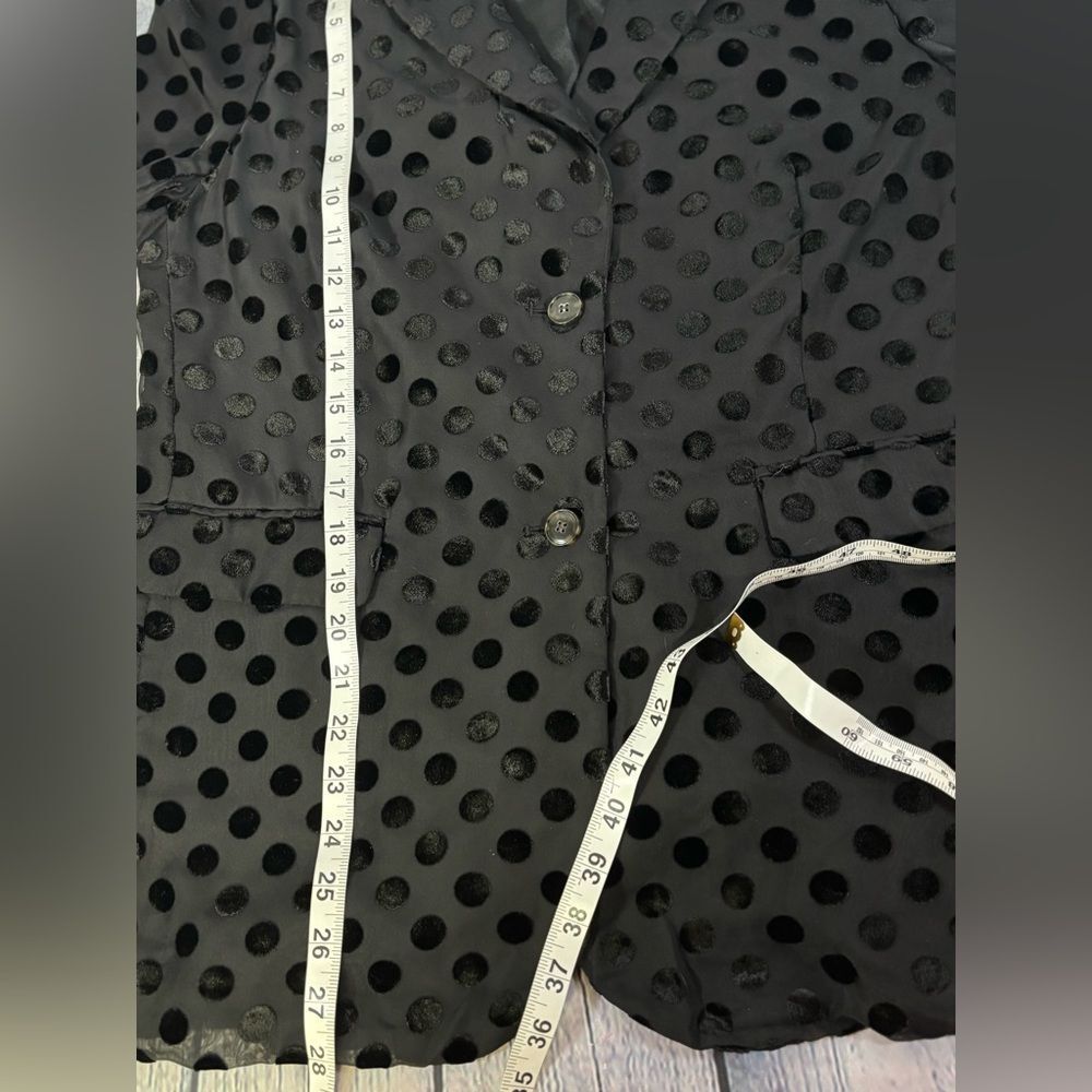 J. Crew Collection Black Polka Dot Sheer Sleeve Holiday Parke Blazer Size 10 - Picture 11 of 11